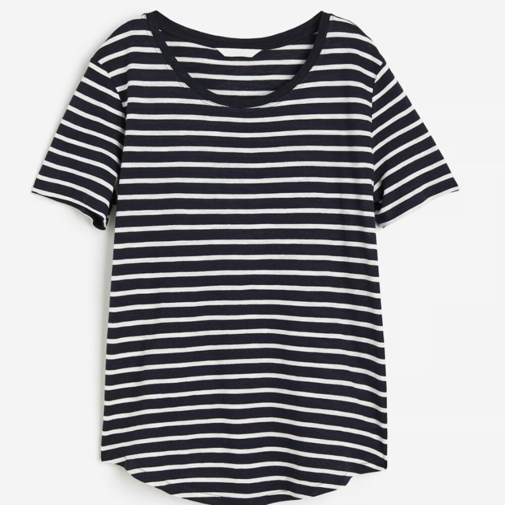⭐️$5, spend over $20 - H&M Modal-blend stripe t-shirt